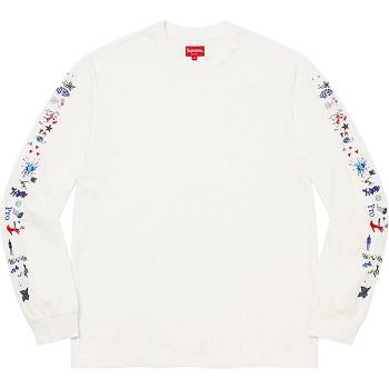 White Supreme AOI Icons L/S Top Sweaters | Supreme 314HK